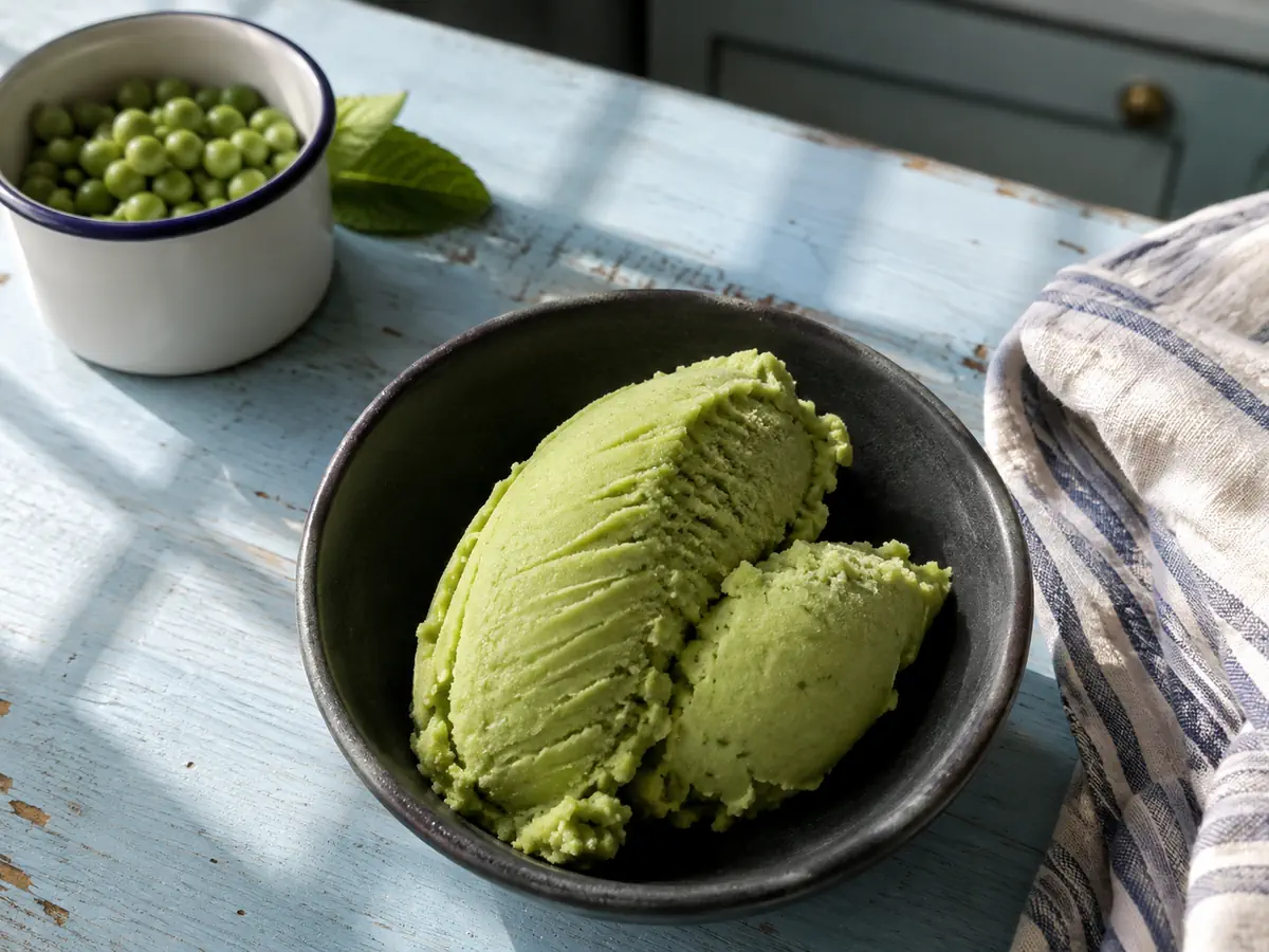 Savory Green Pea and Mint Sorbet
