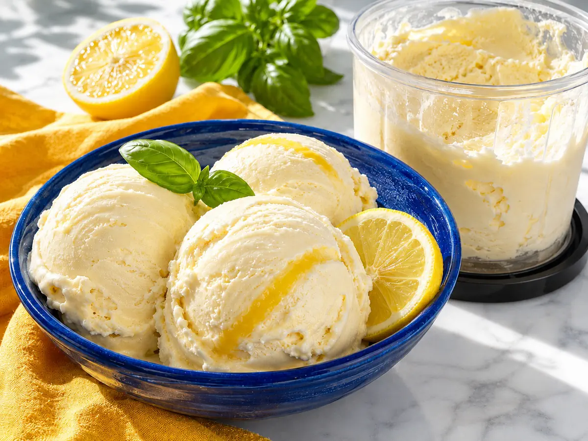Lemon Basil Ice Cream