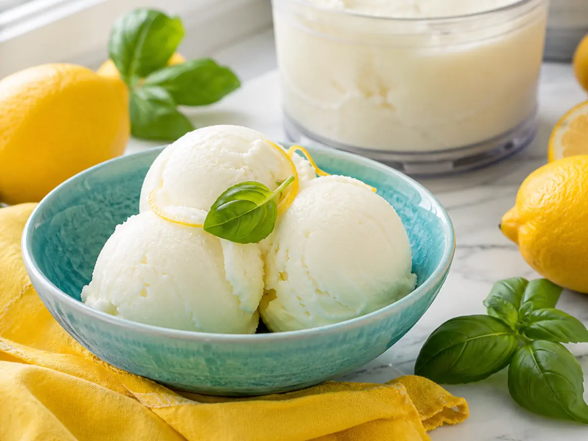 Lemon Basil Sorbet