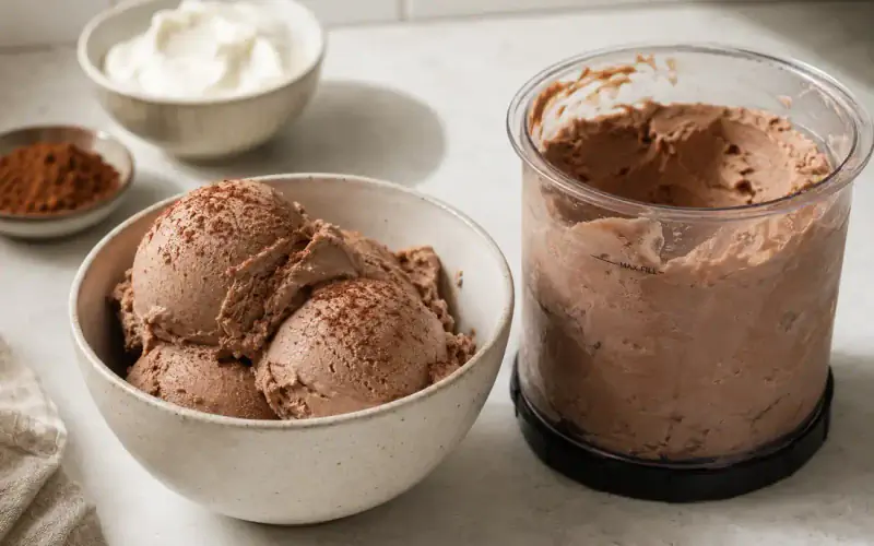 Chocolate protein frozen yogurt