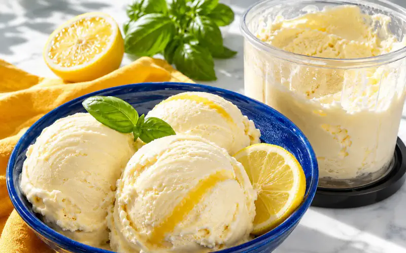 Lemon Basil Ice Cream